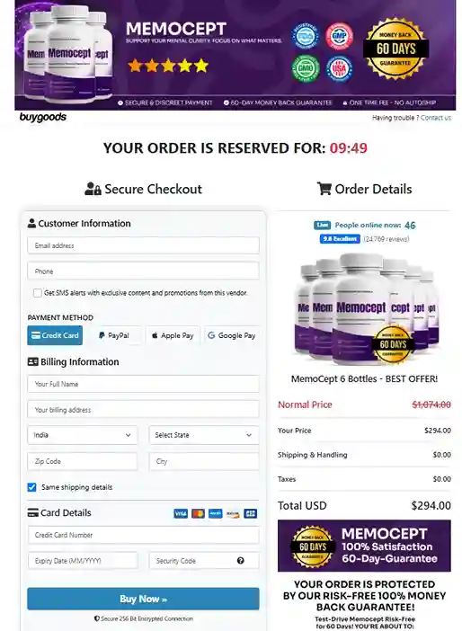 Memocept Order Page